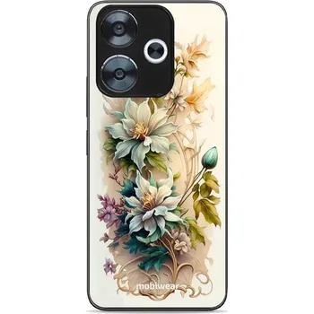 Pouzdro na mobilní telefon Lesklý kryt Mobiwear Glossy - Xiaomi Redmi 13 - G014G Krémové květy (Prémiové lesklé pouzdro, obal, kryt Mobiwear Glossy na mobil Xiaomi Redmi 13 - G014G Krémové květy, materiál Plast + TPU silikon - krytí po všech stranách, neošoupatelný potisk, tenké)