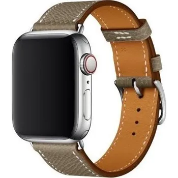 Řemínek na hodinky Kožený řemínek pro Apple Watch Ultra 49mm / 46mm / 45mm / 44mm / 42mm - šedohnědý