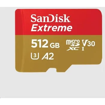 Ukládání dat SanDisk micro SDXC karta 512GB Extreme (190 MB/s Class 10, UHS-I U3 V30) + adaptér