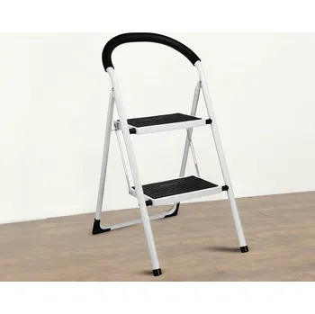 Skládací schůdky se 2 stupni bílá/černá
