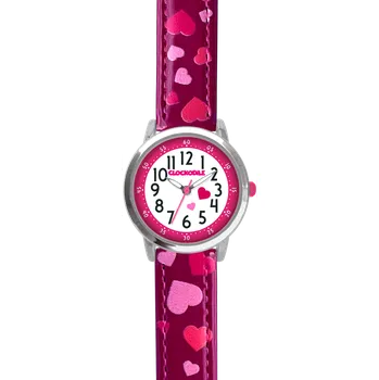 Hodinky CLOCKODILE Náramkové růžové dívčí dětské hodinky SRDÍČKA CWG5212