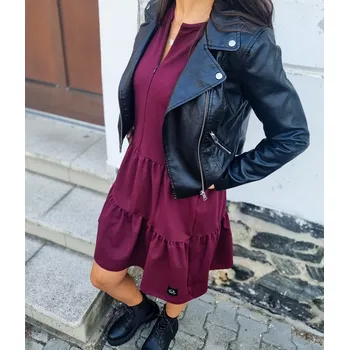 Dámské šaty Kulišárny Dámské teplákové BOHO šaty BORDÓ VELIKOST: 36-38, DÉLKA RUKÁVU: 3/4 RUKÁV