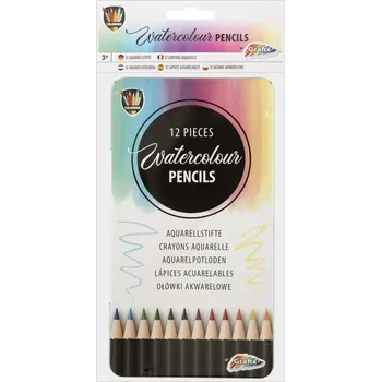 Náplň do psacích potřeb GRAFIX Akvarelové pastelky v plechové krabičce 12ks