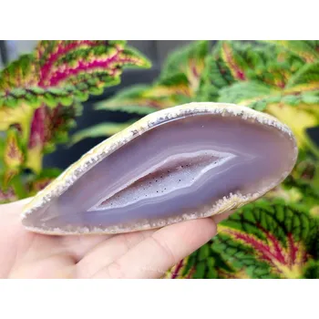 Přírodní kámen Achát šedý geoda s dutinkou 181g (Brazílie)