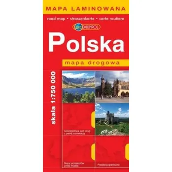 Polska mapa drogowa Europilot 1:750 000 laminowana (PL)