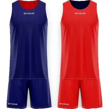 Fotbal Oboustranný basketbalový komplet GIVOVA DOUBLE, barva 0412 tmavě modrá - červená, velikost M