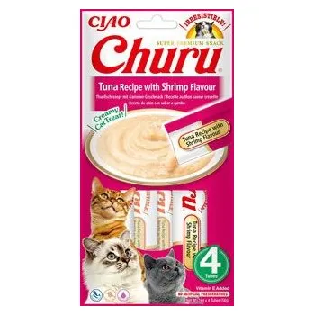 Pamlsek pro kočku Churu Cat Tuna Recipe with Shrimp Flavour 4x14g