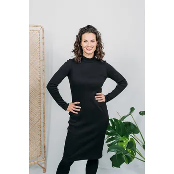 Dámské šaty Šaty Laura ze silnějšího žebrovaného úpletu černé Velikost: S