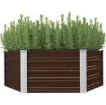 vidaXL Vyvýšený záhon hnědý 129 x 129 x 45 cm pozinkovaná ocel