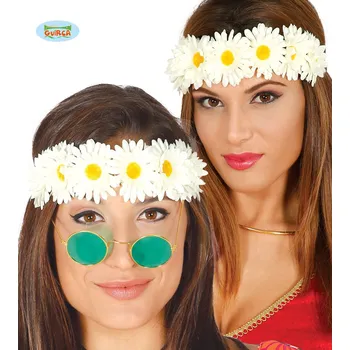 Karnevalový doplněk Guirca Fiestas Španělsko Čelenka s kopretinami HIPPIE
