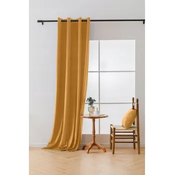 Závěs Velvet 140/250 cm s oky - hořčicová