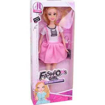 Panenka Panenka fashion 29cm letní růžové krátké šaty s kočičkou v krabici