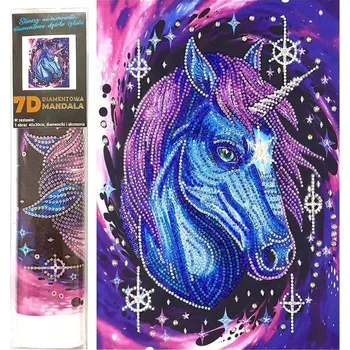 Diamantové malování Norimpex 7D Hvězdný jednorožec 30 × 40 cm