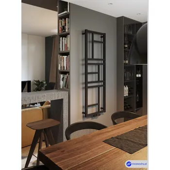 Radiátor Radiátor MONDRIAN 50x144 cm 496 W černý středové připojení 5 cm RADMON501431SP