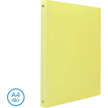 Pořadač LUMA A4 pastel 4 kroužkový žlutý