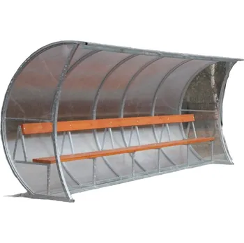 Zahradní lavice Střídačka oblouk, velikost 100 x 300cm výška 220cm, sedák dřevěná lavice