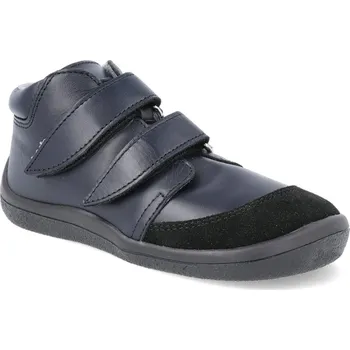 Barefoot dětské kotníkové boty Beda - Just Black s okopem užší černé Velikost: 33