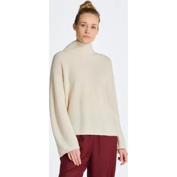 Dámský svetr SVETR GANT WOOL RIBBED STAND COLLAR CREAM