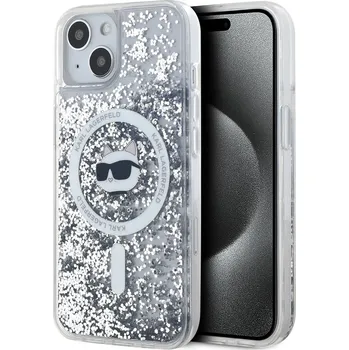 Pouzdro na mobilní telefon Karl Lagerfeld Liquid Glitter Choupette Head Magsafe Zadní Kryt pro iPhone 15/Pro/Pro Max Typ: iPhone 15 Pro