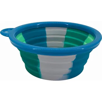 Miska pro psa Ferribiella Silikonová cestovní miska Rainbowl modrá Velikost: 13x6cm