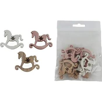 Vánoční dekorace Dekorační koník, 12 ks D6507