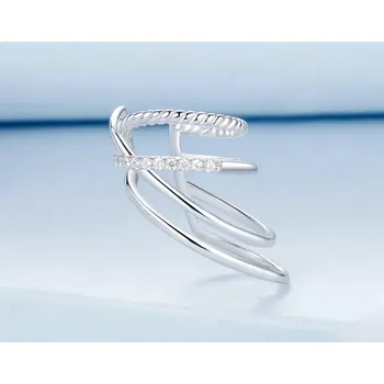 Náušnice For Silver Náušnice na jedno ucho zkřížené pruhy - Stříbro 925