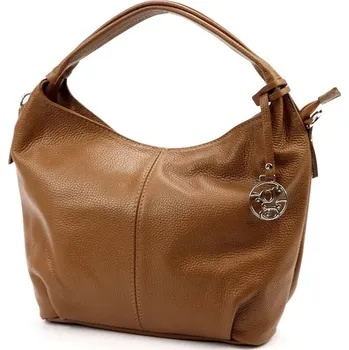 Kabelka Středně velká kožená hnědá kabelka na rameno Gregorio no. 37