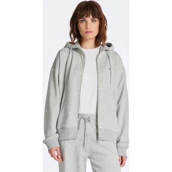 Dámská mikina MIKINA GANT REL SHIELD ZIP HOODIE LIGHT GREY MELANGE