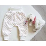 AMÁLKA Plyšové rostoucí kalhoty minky, smetanové Velikost: 80