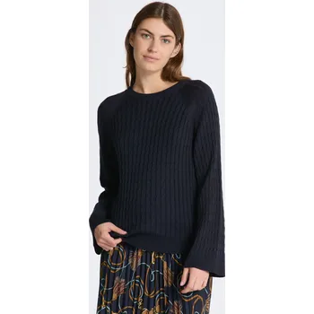Dámský svetr SVETR GANT CABLE KNIT C-NECK EVENING BLUE