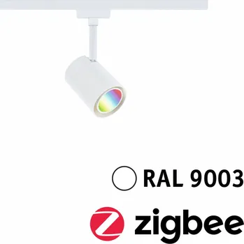 Bodové svítidlo PAULMANN URail LED lištový spot Smart Home Zigbee 3.0 Luxe GU10 4,8W RGBW+ stmívatelné 230V bílá