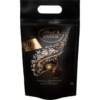 Bonboniéra Pralinky Lindt LINDOR 1 kg bag - hořká 70 % (velké balení / cca 80 ks pralinek)