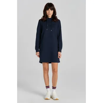 Dámské šaty MIKINOVÉ ŠATY GANT REG TONAL SHIELD DRESS EVENING BLUE