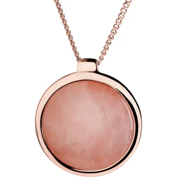 Náhrdelník Pozlacený náhrdelník z mosazi s křemenem - kolečko - AR539-5114