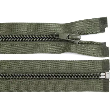 Zip Spirálový zip, dělitelný - 65cm - khaki - WICO - BALENÍ 10 ks