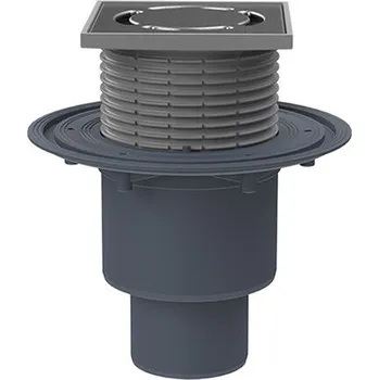 Odvodňovací žlab HL podlahová vpust, svislý odtok DN50/75/110, z.u. Primus blue (suchý sifon), nástavec s rámem 123x123 mm/115x115 mm, nerez (HL310Prblue)