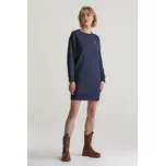 MIKINOVÉ ŠATY GANT REL SHIELD C-NECK SWEAT DRESS EVENING BLUE