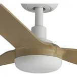 FARO BARCELONA Stropní ventilátor Punt M, DC, bílá/světlé dřevo - Stropní kryt - Ø 13,2 cm, výška 5,9 cm; minimální montážní výška 2,30 m bílá, světlé dřevo - Doprava zdarma