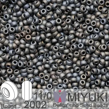 Korálek Korálky Miyuki Round 11/0. Barva 2002 Matte Metallic Silver Gray. Balení 5g.