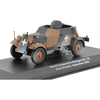 autíčko DeAgostini KFZ 13 Heer (Poland) 1939 1:43 - časopis Samochody Wojskowe s modelem #77 Machinengewehrkraftwagen Heer September 1939 - časopis Samochody Wojskowe s modelem #77 - kovový model auta