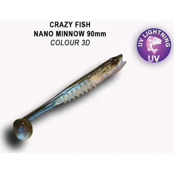 Umělá nástraha Crazy Fish Gumová Nástraha Nano Minnow 3D Délka: 9cm, Počet kusů: 5ks