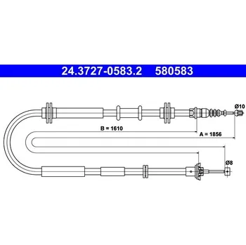 Lanko parkovací brzdy Tažné lanko, parkovací brzda ATE 24.3727-0583.2
