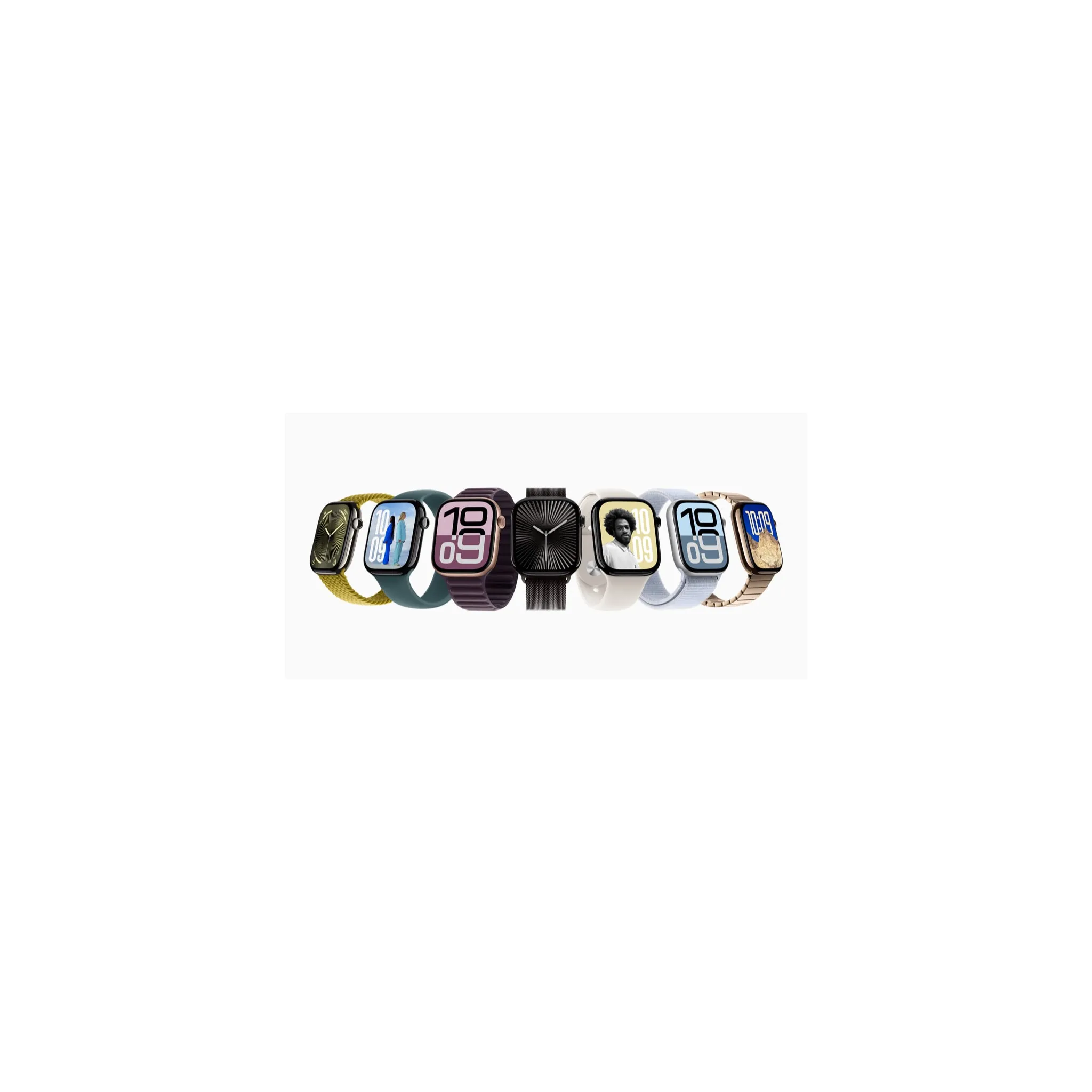 Fotografie 3 - Chytré hodinky Apple Watch Series 10 46 mm růžově zlatý hliník se světle ruměným sportovním řemínkem S/M