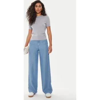 Dámské kalhoty United Colors Of Benetton Kalhoty z materiálu 4KHNDF065 Modrá Relaxed Fit 36