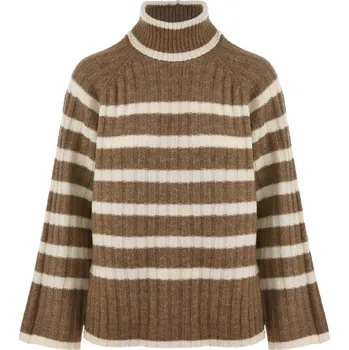 Dámský svetr OVERSIZE SVETR S ROLÁKEM JDY hnědý