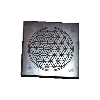 Šungitová deska leštěná s Květem života