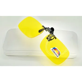 Sluneční brýle QiiM P-11 polarizační klips | Žlutý polarizační klip | Klip na brýle s pouzdrem (Polarizační klips na brýle | Žluté polarizační sklo | Ochrana očí před sluncem | Klip na dioptrické brýle | Sluneční brýle s klipem)