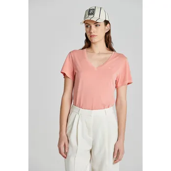 Dámské tričko TRIČKO GANT REG SUNFADED SS V-NECK T-SHIRT PEACHY PINK
