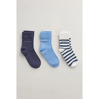 PONOŽKY GANT STRIPE SOCKS 3-PACK WHITE