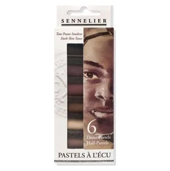 Sada suchých pastelů Sennelier 6ks polovičních, Dark Skin Tones (Sada suchých pastelů Sennelier 6ks polovičních, Dark Skin Tones)